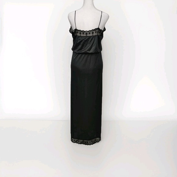 Vtg Flair Nylon Satin Lace Slip Dress Nightgown Size M Whimsigoth‎ Union Made - Picture 6 of 14